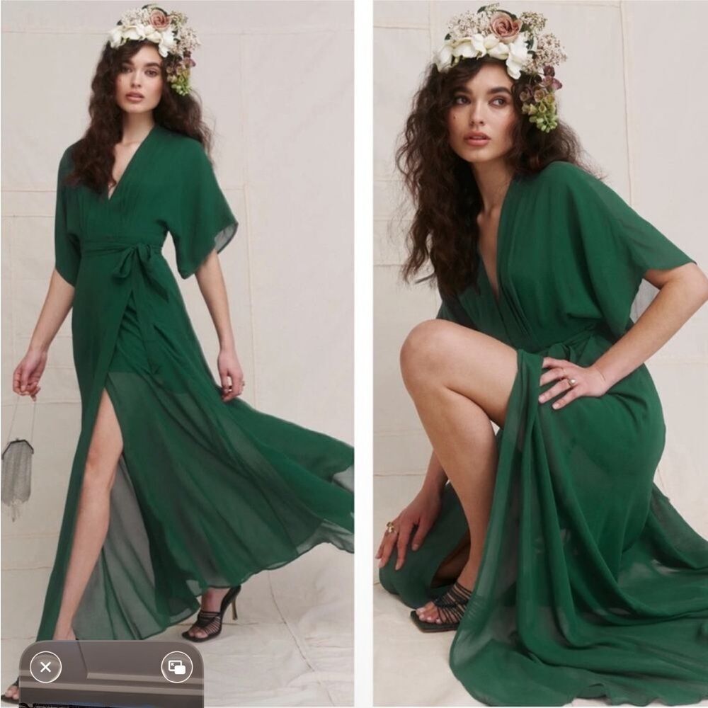 Reformation Winslow Dress Emerald NWT